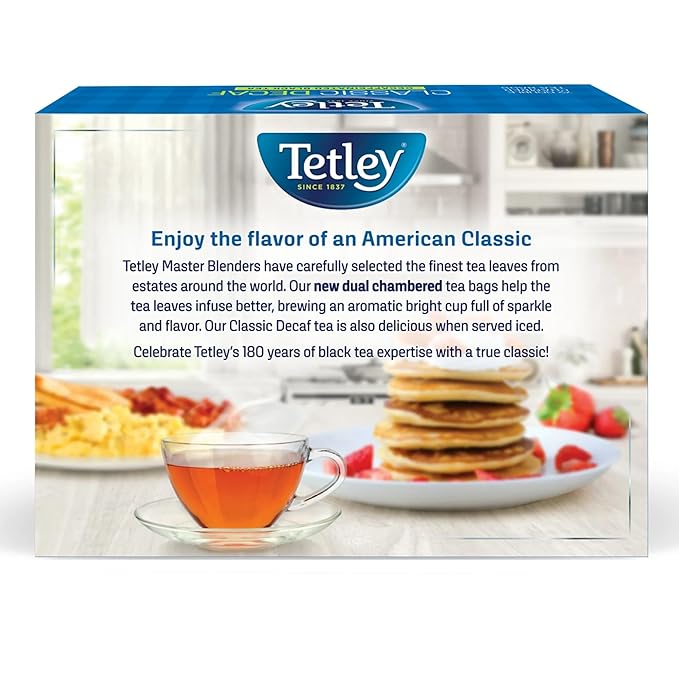 Tetley, Decaffeinated Classic Black Tea Bags, 72 Count - Bloomnest