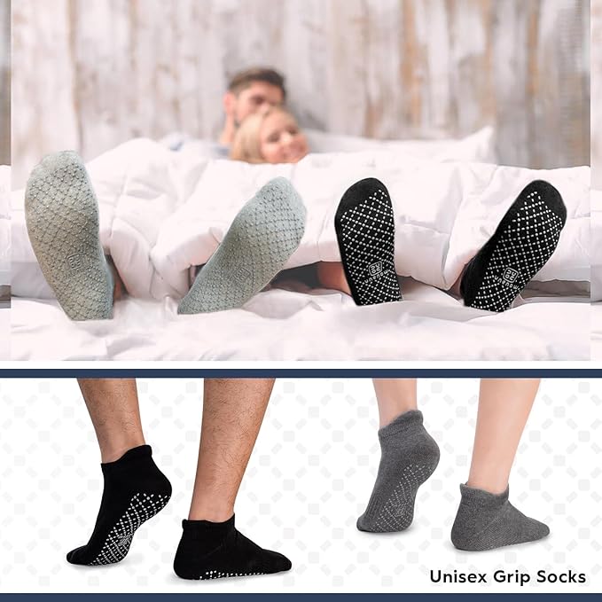 unenow Unisex Non Slip Grip Socks with Cushion for Yoga Pilates Barre Home & Hospital - Bloomnest