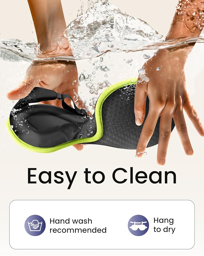 WAOAW Sleep Mask for Men Women: Blackout Eye Masks for Sleep - 3D Breathable Soft Comfortable Eye Mask for Travel - Adjustable Light Blocking Night Masks for Sleeping