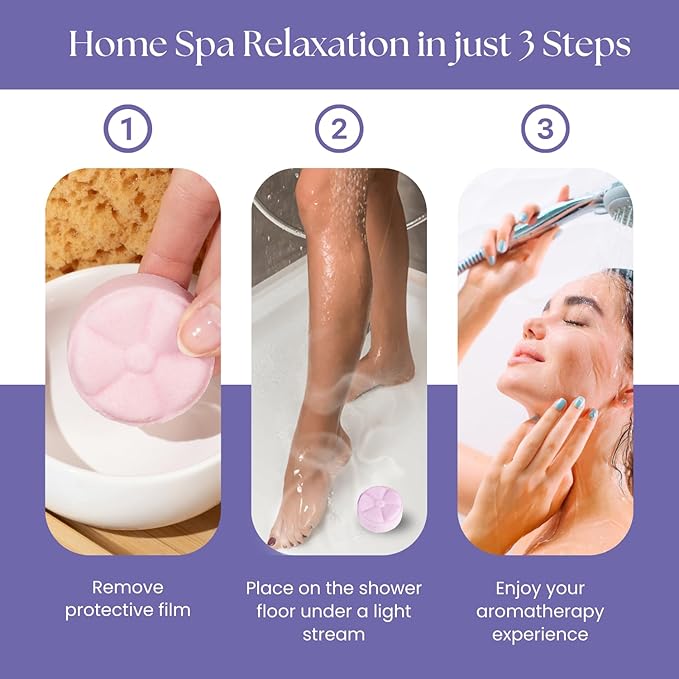 TLG Slumbers Shower Steamers Aromatherapy 7 Pack – USA Made with Extra Menthol, Lavender Essential Oil – Relaxing Shower Bombs for Sleep, Stress Relief & Spa – Gift for Men & Women - Bloomnest