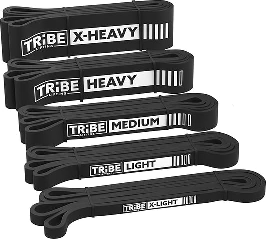 Long Resistance Bands for Working Out Men and Women - Set of 5 Pull-Up Bands, Rubber Handles and Door Anchor - Workout Bands Resistance for Men - Exercise Bands Resistance Bands Set - Bloomnest