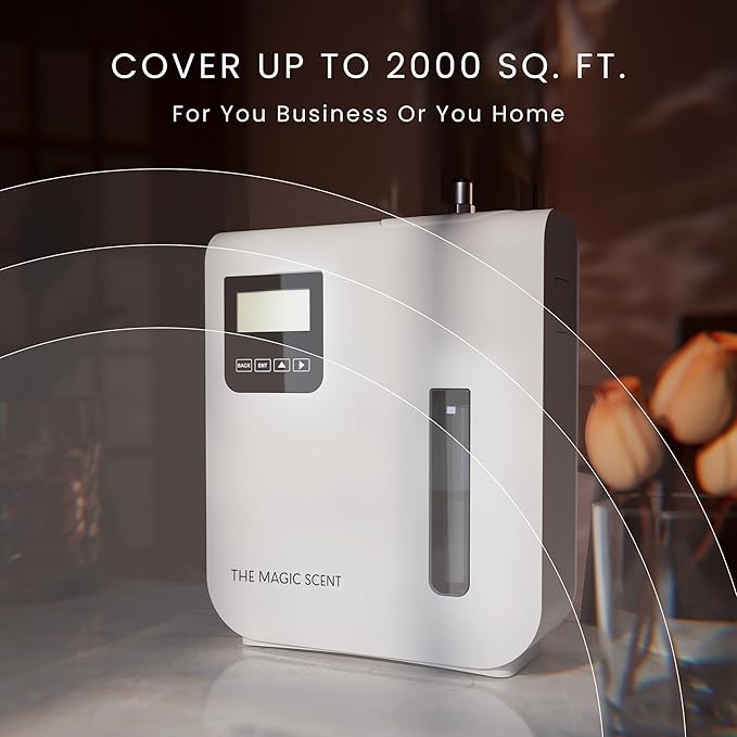 The Magic Scent Diffuser, Scent Air Machine for Home & Hotels, HVAC or Portable Nebulizing Diffuser - Large Room Waterless Aroma Machine - Aroma Oil Included - Bloomnest