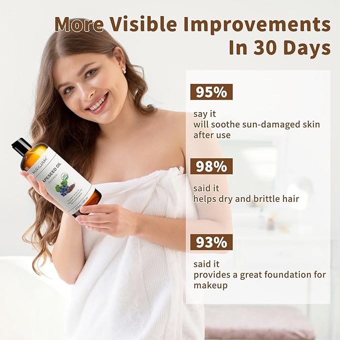MAYJAM Organic Grapeseed Oil for Skin & Hair 16 oz, USDA Certified 100% Pure & Natural Grape Seed Oils, Cold Pressed Body Massage Carrier Oil for Skin Face Essential Oils Mixing, Hexane Free - Bloomnest