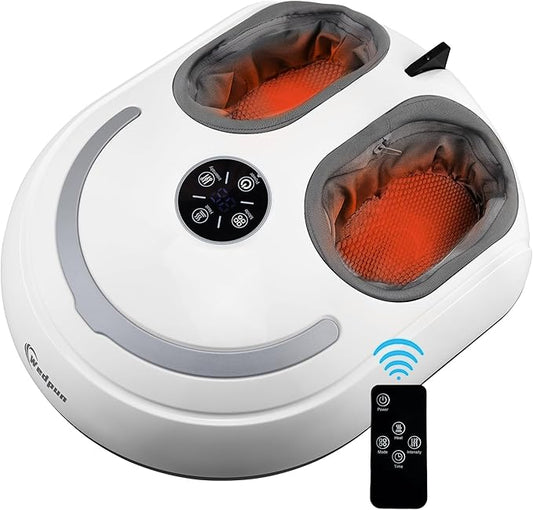 Foot Massager with Heat Shiatsu Foot Massager with Remote Deep Relief for Tired Muscles Electric Feet Massage Machine for Home and Office Gifts for Mom Dad White - Bloomnest