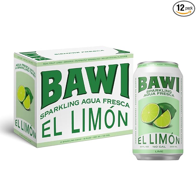 Bawi Agua Fresca Lime Flavored Sparkling Drink, 12 Fluid Ounces (Pack Of 12) - Bloomnest