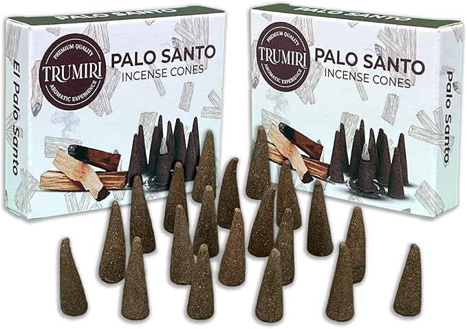 TRUMIRI Palo Santo Incense Cones - Total 20 Cone Incense - Dual Pack of 10 Insence Cones - Incense Cones Scented - Cone Incense Scents - Insense Cones - Incent Cone TRUMIRI