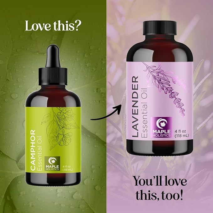 Pure Undiluted Camphor Essential Oil - 100% Pure Camphor Oil for Aromatherapy and Beauty DIYs Great for Soothing Skin and Clearing Chest - Outdoor Diffuser Oil for Patios and Porches (4 Fl Oz) - Bloomnest