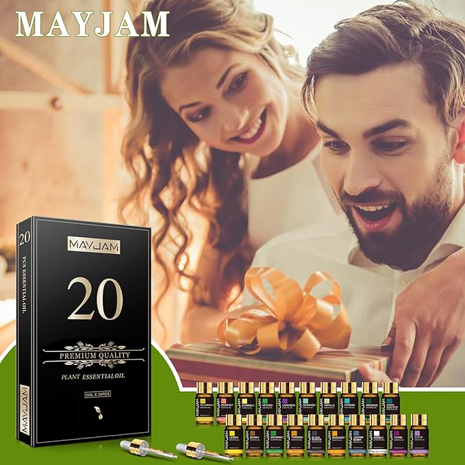 MAYJAM 20x5ML Essential Oil Gift Set, Pure Essential Oils for Diffusers for Home, Long Lasting Scented Oil for Soap Candle Making - Bloomnest