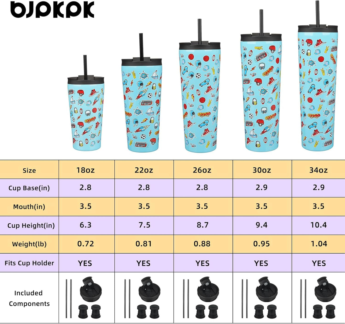 BJPKPK 30oz Insulated Tumbler With lid And Straw Stainless Steel Tumblers Travel Coffee Mug Reusable Thermal Cup,Playground
