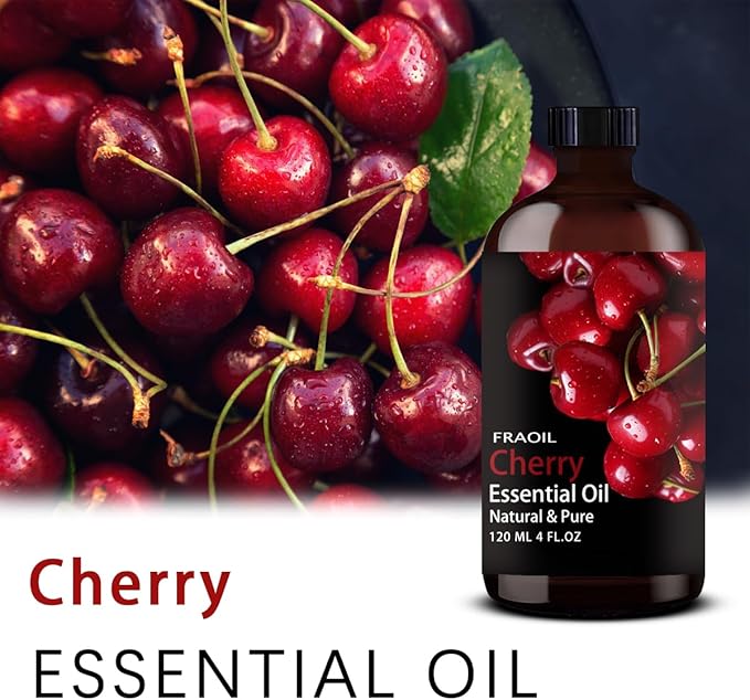 Cherry Essential Oil, Cherry Oil 4 Fl Oz 120ML for Diffuser Humidifier Yoga Cleaning DIY Candle Soap Making Perfume Gift for Women Essential Oils - Bloomnest