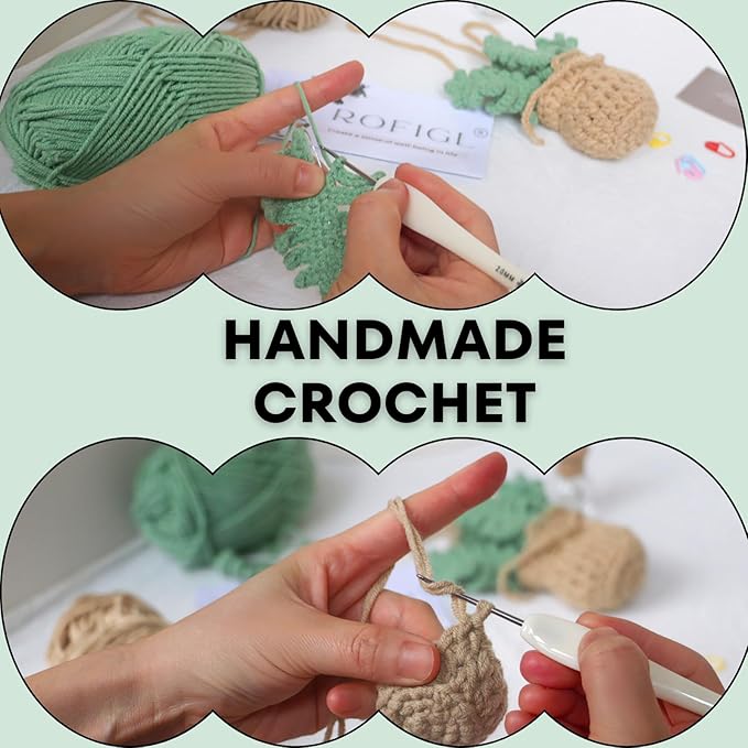 Handmade Crochet Hanging Car Air Freshener - Botanical Fern Leaf Design with 12ml Refillable Glass Essential Oil Bottle, Long-Lasting Car Diffuser & Nature-Inspired Decor - Bloomnest