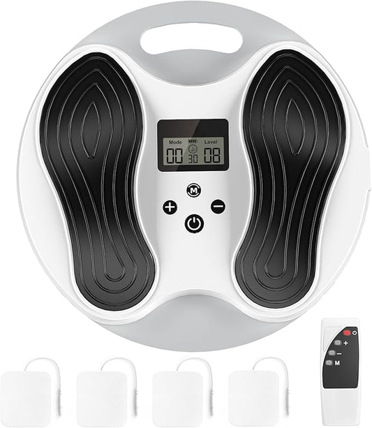 EMS Foot Massager for Neuropathy Relief, TENS Foot Nerve Circulation Stimulator for Pain Relief, Muscle Stimulator with 4 Body Pads, Relieves Swelling, Cramps, Plantar Fasciitis - Bloomnest