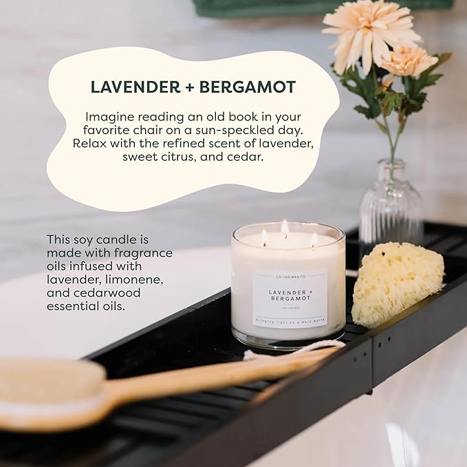 Calyan Wax Co. Everyday Scented Candle Set, Bundle of 4 Scented Candles, Bulk 3 Wick Candles, Non Toxic & Vegan Soy Wax, Candle Gift Set, 43 Hour Burn Time, 14.9oz Each - Bloomnest