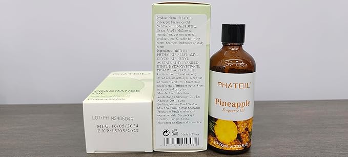 PHATOIL 3.38FL.OZ Pineapple Fragrance Oils for Aromatherapy, Essential Oils for Diffusers for Home, Perfect for Diffuser, Yoga, Skin Care, DIY Candle and Soap Making - 100ml - Bloomnest