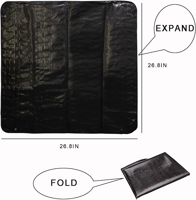 BIUWING 2PCS Indoor Plant Transplanting Repotting Mat Foldable Garden Work Cloth Waterproof Thicken Gardening Mat, Black (26.8" x 26.8") - Bloomnest