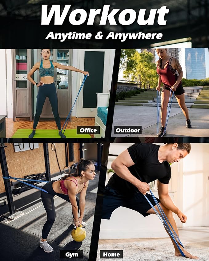 Zacro Resistance Bands, 6 Resistance Levels Pull Up Assistance Bands, Exercise Bands for Men&Women, Heavy Duty Resistance Band Set with Door Anchor, for Working Out, Muscle Training, Physical Therapy - Bloomnest