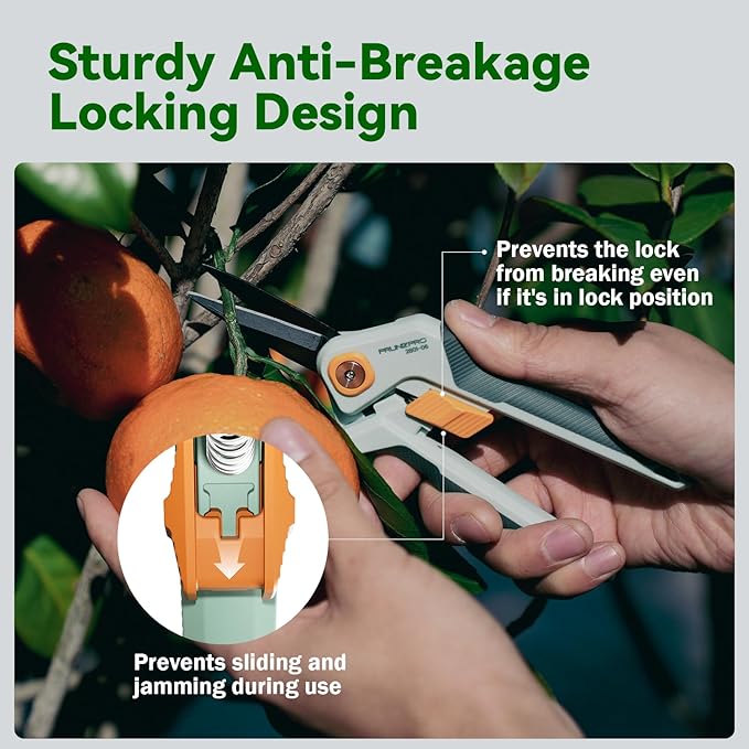 PrunePro Garden Scissors Pruning Shears Sharp Stainless Steel Non-Stick Teflon Coating Blade for Precise Cuts Garden Snip Bonsai Clippers for Plants Rose Flower 2 Pack - Bloomnest