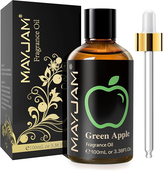 MAYJAM 3.38FL.OZ Green Apple Fragrance Oils with Glass Dropper, 100ML Essential Oils for Diffusers for Home, Long Lasting Scented Oils for Diffusers Soap Candle Making - Bloomnest
