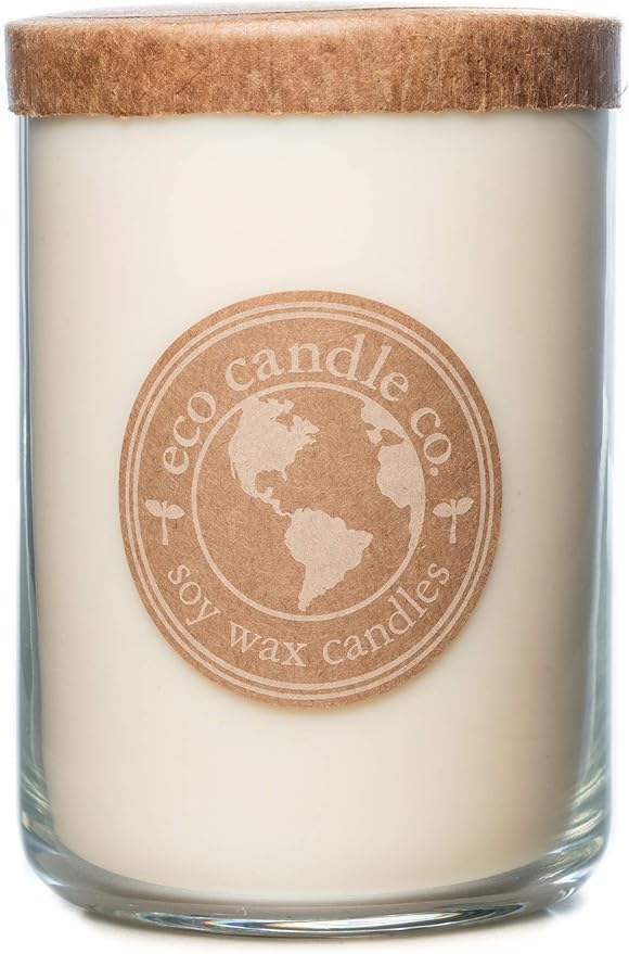 ECO CANDLE CO. Recycled Candle, Warm Vanilla, 26 oz. - Scents of Rich Vanilla - 100% Soy Wax, No Lead, Kraft Paper Label & Lid, Hand Poured, Phthalate Free, Made from Midwest Grown Soybeans - Bloomnest