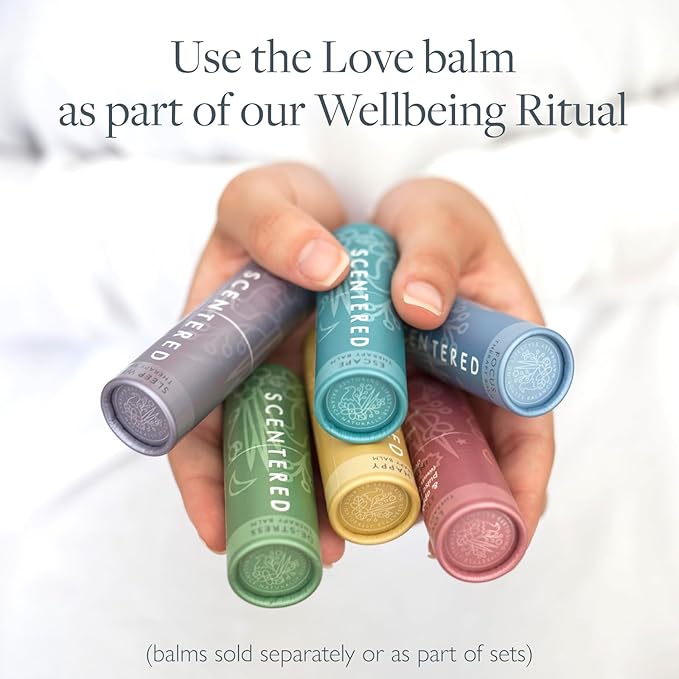 Scentered Aromatherapy Balm Stick - Love - Rose Essential Oils Rub On for Emotional Regulation & Balance - 100% Natural: Rose, Cedarwood, Ylang Ylang - Self Care Gifts for Women - Bloomnest