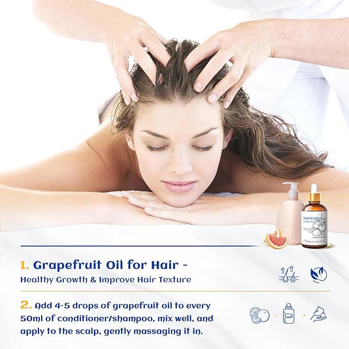 HIQILI 30 ml Grapefruit Essential Oil, for Diffuser, Skin Care,100% Pure and Natural - 1 Fl Oz - Bloomnest