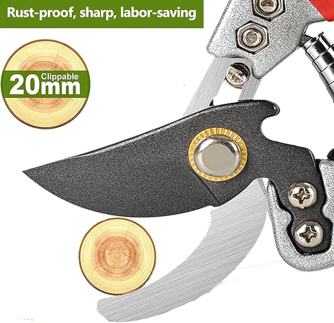 Ultra Sharp Germany Steel Pruning Shears - Cuts 3X Easier, Weak Hand Arthritis Snips, Rust-Resistant, Effortlessly 1-Inch Cut Capacity Garden Scissors, Ergonomic Handle (gt-05, 1) - Bloomnest