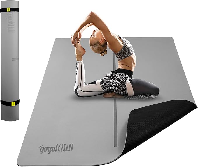Large Yoga Mat (6'x4') – 1/4" & 1/2" Thick Exercise Mats for Home Workout, Extra Wide Workout Mats for Home Gym, Yoga, Pilates, Stretching, Floor & More - Bloomnest