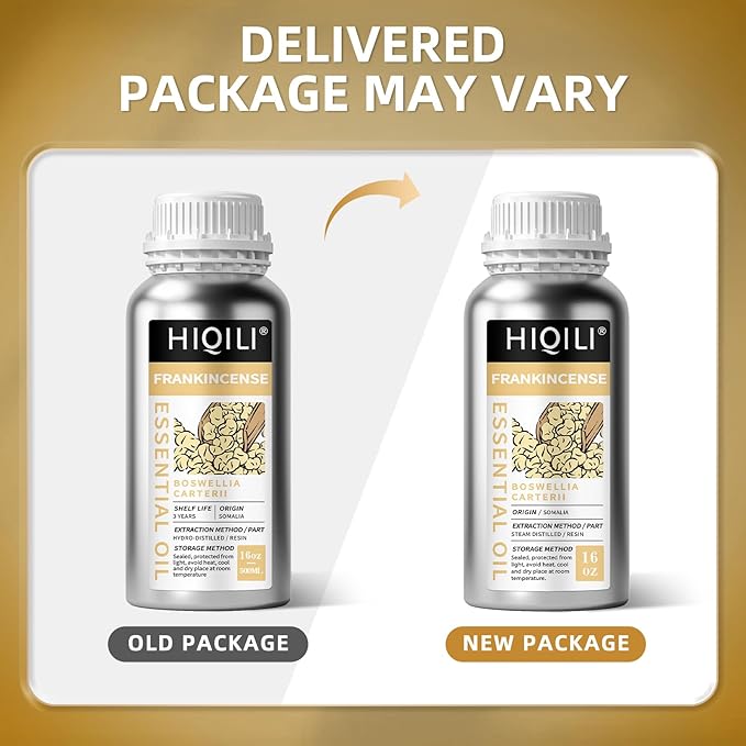 HIQILI 16 Fl Oz Frankincense Essential Oil, for Massage Skin Care, Diffuser, Aromatherapy, 100% Pure Undiluted - Bloomnest