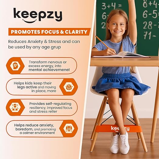 4 Pack Chair Bands, Anti Slip Chair Bands for Kids with Fidgety Feet, ADHD Chair Bands for Classroom, Desk Bands for Student Desks, Sensory Chair Rubber Bands - Bloomnest