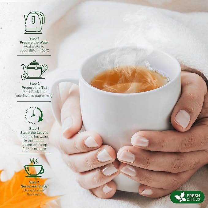 FreshDrinkUS, Oil-Reducing Herbal Tea – 75 Tea Bags | Blend of Winter Melon, Lotus Leaf, Ginger, Hawthorn, Gardenia Fruit, Rose, Cassia Seed & More | Naturally Caffeine-Free | Delicious Hot or Iced - Bloomnest