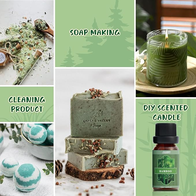 SALUBRITO Nature Fragrance Oils Set, Essential Oils Set - Forest Pine, Ocean Breeze, Rain, Fresh Cut Grass, Mountain Air, Bamboo, Premium Scented Oil for Diffuser, Candle, Soap Making - Bloomnest