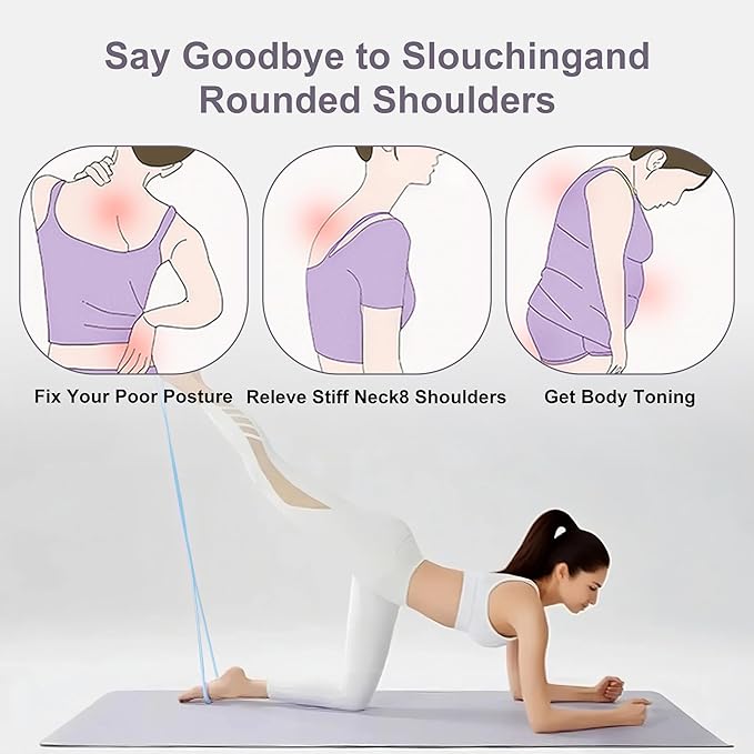 Luminous Resistance Bands, 8 Shaped Exercise Bands, with Handles Band for Arms, Back, Shoulder Stretch, Resistance Bands Women Men, Gift for Yoga Lover/Beginner, Not Break - Bloomnest