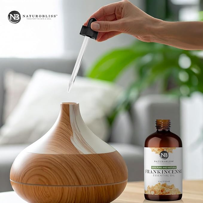 NaturoBliss 100% Pure Frankincense Essential Oil Therapeutic Grade Premium Quality (4 fl. oz) with Glass Dropper, Perfect for Aromatherapy - Bloomnest