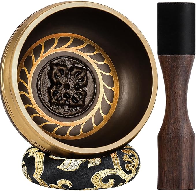 Tibetan Singing Bowls – Hand-Hammered in Nepal, Authentic Meditation Sound Bowls for Yoga, Chakra Healing, Mindfulness & Spiritual Self-Care Gifts for Women