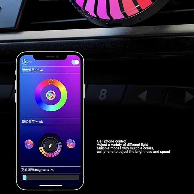 Car Music Rhythm Lamp, Car Air Vent Incense Light, Dynamic Rhythm Pickup, Colorful 3D Lighting Effect, Music Spectrum Sensor, LED Ambient Lamp for Car, Gaming, Photography - Bloomnest