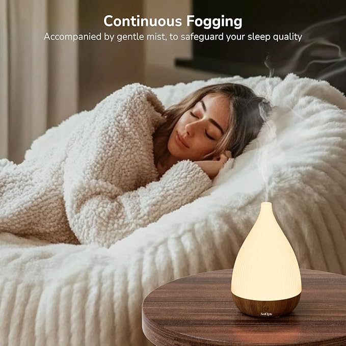Ultrasonic Essential Oil Diffuser, Home Fragrance Aroma Diffuser with Auto Shut-Off, 8-Color Night Light & Ultra-Quiet Operation, BPA-Free Portable Aromatherapy Humidifier for Home (Dark) - Bloomnest