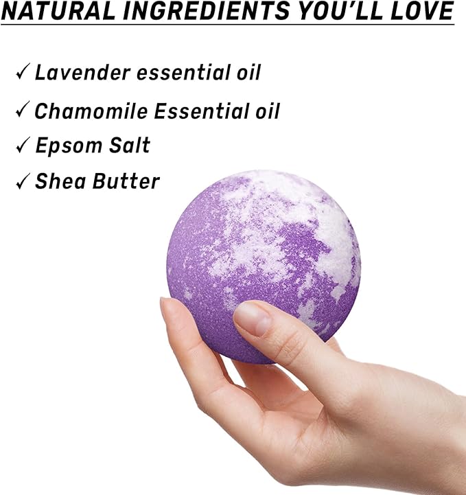 Deep Sleep Bubble Bath Bombs Infused with Lavender Chamomile Essential Oils Moisturizing Bath for Dry Skin and Relaxation Self Care Gift for Women - Bloomnest