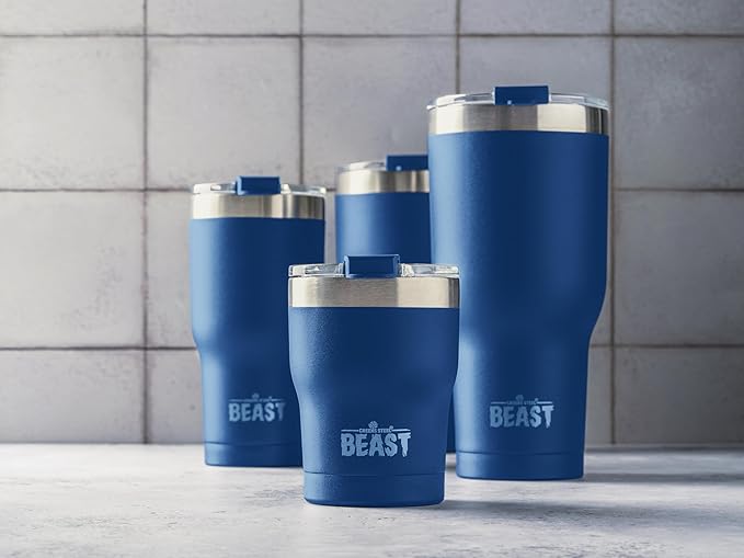 Beast 30 oz Tumbler Stainless Steel Vacuum Insulated Coffee Ice Cup Double Wall Travel Flask (Royal Blue) - Bloomnest