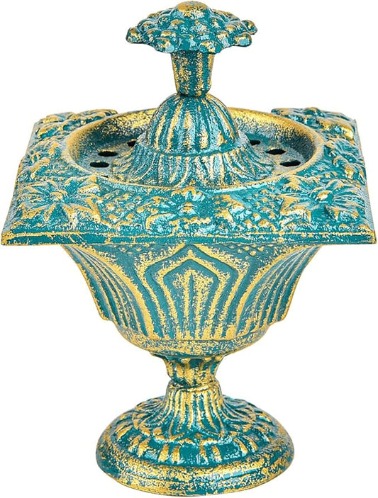 Sungmor Multi-Purpose Cast Iron Incense Holder, Incense Stick Burner Ash Catcher, Decorative Vintage Heavy-Duty Holder for Burning Incense Stick & Cone, Bakhoor, Sage Cones, Beautiful Incense Burner - Bloomnest