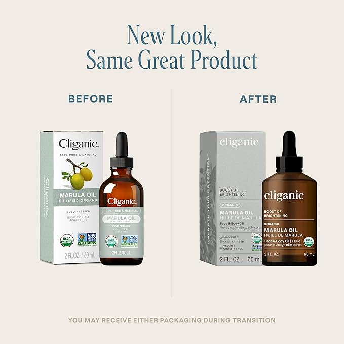Cliganic Organic Marula Oil, 2oz - 100% Pure - For Face & Hair | Natural Cold Pressed Unrefined (Packaging May Vary) - Bloomnest