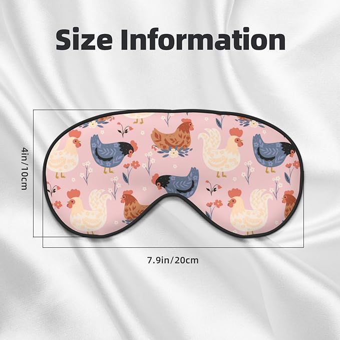 Sleep Mask Cute Chickens and Flowers Comfortable Eye Mask with Adjustable Strap Soft Eye Cover Blindfold for Travel Yoga Nap Shift Work - Bloomnest