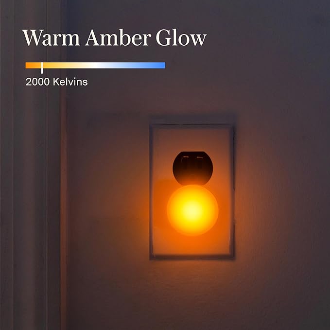 Loftie Night Lights Plug into Wall - 0.5W Plug in Night Light - Warm Amber Glow, Wall Light Sensing Dusk to Dawn - 2000K, UL Certified - Nightlight for Bathroom, Hallway, Bedroom Decor, Kitchen,3-Pack - Bloomnest