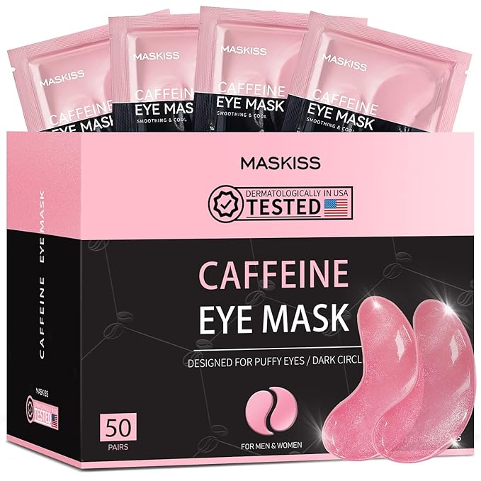Under Eye Patches (50 Pairs), Caffeine Eye Masks for Dark Circles Puffy Eyes Undereye Bags, Collagen Eye Patches for Wrinkles and Puffiness, Skin Care Gift for Her - Bloomnest