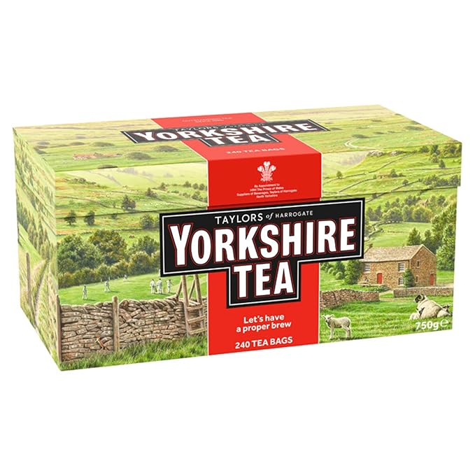Yorkshire Tea,Red,Black Tea,Pillow-Tea Bags,Refreshing,Satisfying,and Strong,Classic British Breakfast Blend,Caffeinated,Enjoy Hot or Iced,240 Count (Pack of 2) - Bloomnest