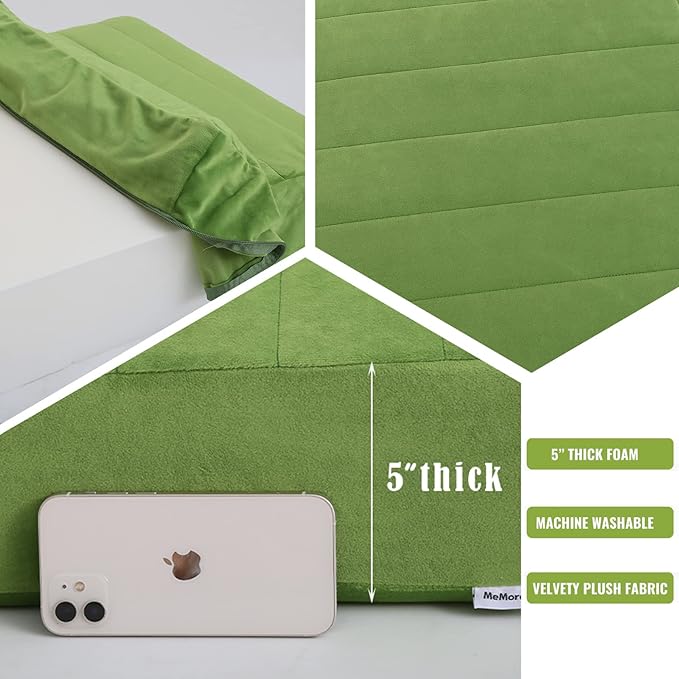 MeMoreCool Square Floor Pillow Seating for Adults Kids, Large Meditation Cushion Floor Pillow with Thick Foam & Soft Tufted Cover, Washable Big Pillow Seat Floor Cushion for Sitting Yoga 22" Green - Bloomnest