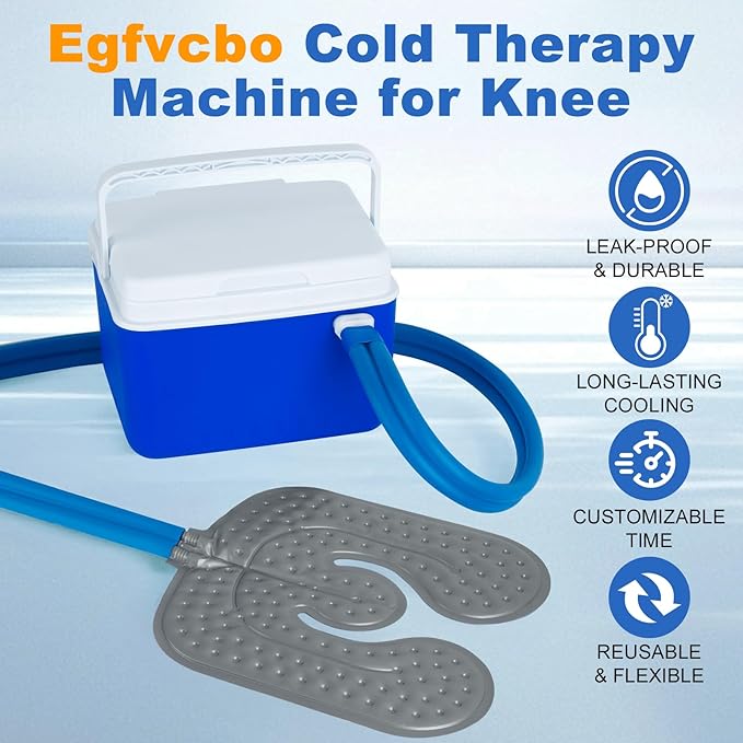 Ice Machine for Knee After Surgery for Post-Surgery Care, Cold Therapy Machine System for Knee and Joint Compression Pad, Strong Joint Compression Pad, Lightweight (6-Quart Cooler) - Bloomnest