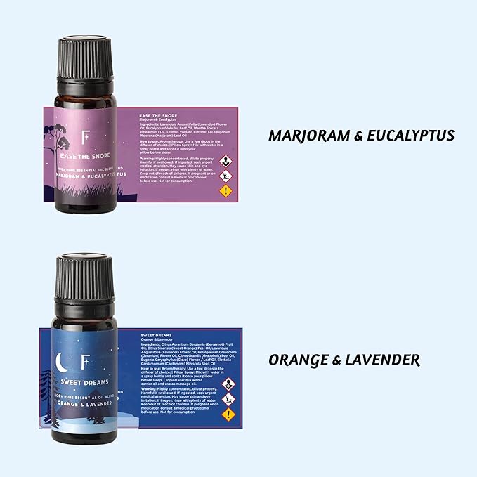 Folkulture Sleep Essential Oils Set for Christmas | Set of 6 Pure Christmas Essential Oils for Diffusers for Home | Lavender, Rosemary & Peppermint | Essential Oils for Relaxation Gifts for Her - Bloomnest