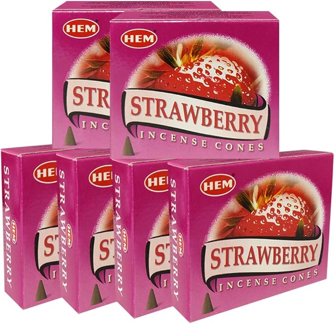 TRUMIRI Incense Cone Holder Bundle with Hem Strawberry Incense Cones - Pack of 6 (Approx 60 Cones) TRUMIRI