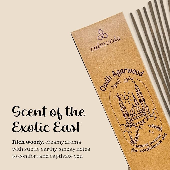 Mystic Oud Agarwood Incense Sticks - (40+Sticks, 9 inch) Thick Natural Resin Incenses Made from Assam Oudh Chips, Clean Charcoal Free | Infuse Luxury with These Exotic Oud Incense (Burn Time 45+ mins) - Bloomnest