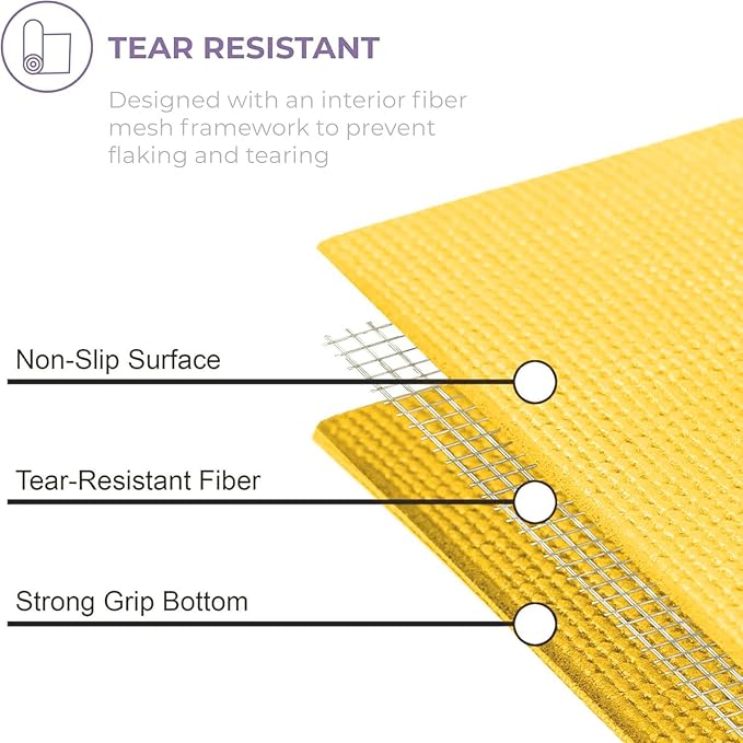 Sunshine Yoga Voyage Yoga Mat, 10 Pack, 72" x 24" Professional Studio and Gym Bulk Yoga Mats, 5mm Thick, Durable, Anti-Tear, Non Slip Fitness and Exercise Mats